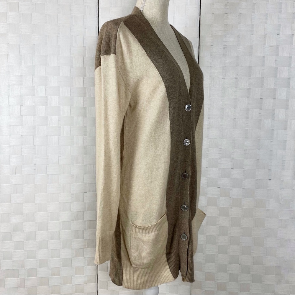Escada Two Tone Color Front Button Long Cardigan - image 4